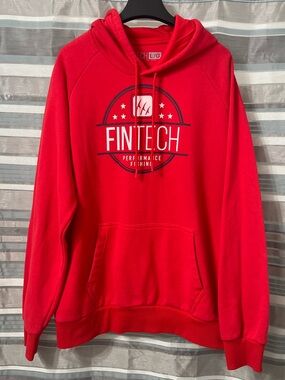FinTech Red Performance Fishing Pullover Hoodie